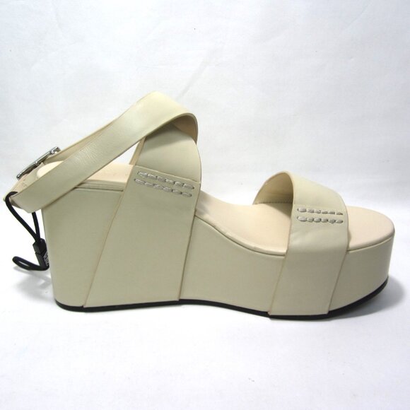 Zara SRPLS Collection NEW Women's Size 6.5 37 Cream Platform Leather Sandals - Picture 5 of 16